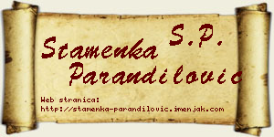 Stamenka Parandilović vizit kartica